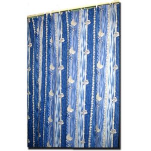 Shower Curtain Atlantis Blue and White