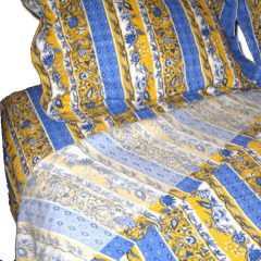 Bedding Sheets Manosque Blue and Yellow