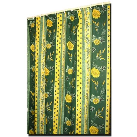 Shower Curtain Uzes Green and Yellow