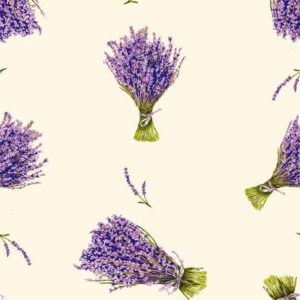 Fabric by the Yard Lavender Design Off White Coordinate