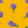 Fabric by the Yard Lavender Design Yellow Coordinate